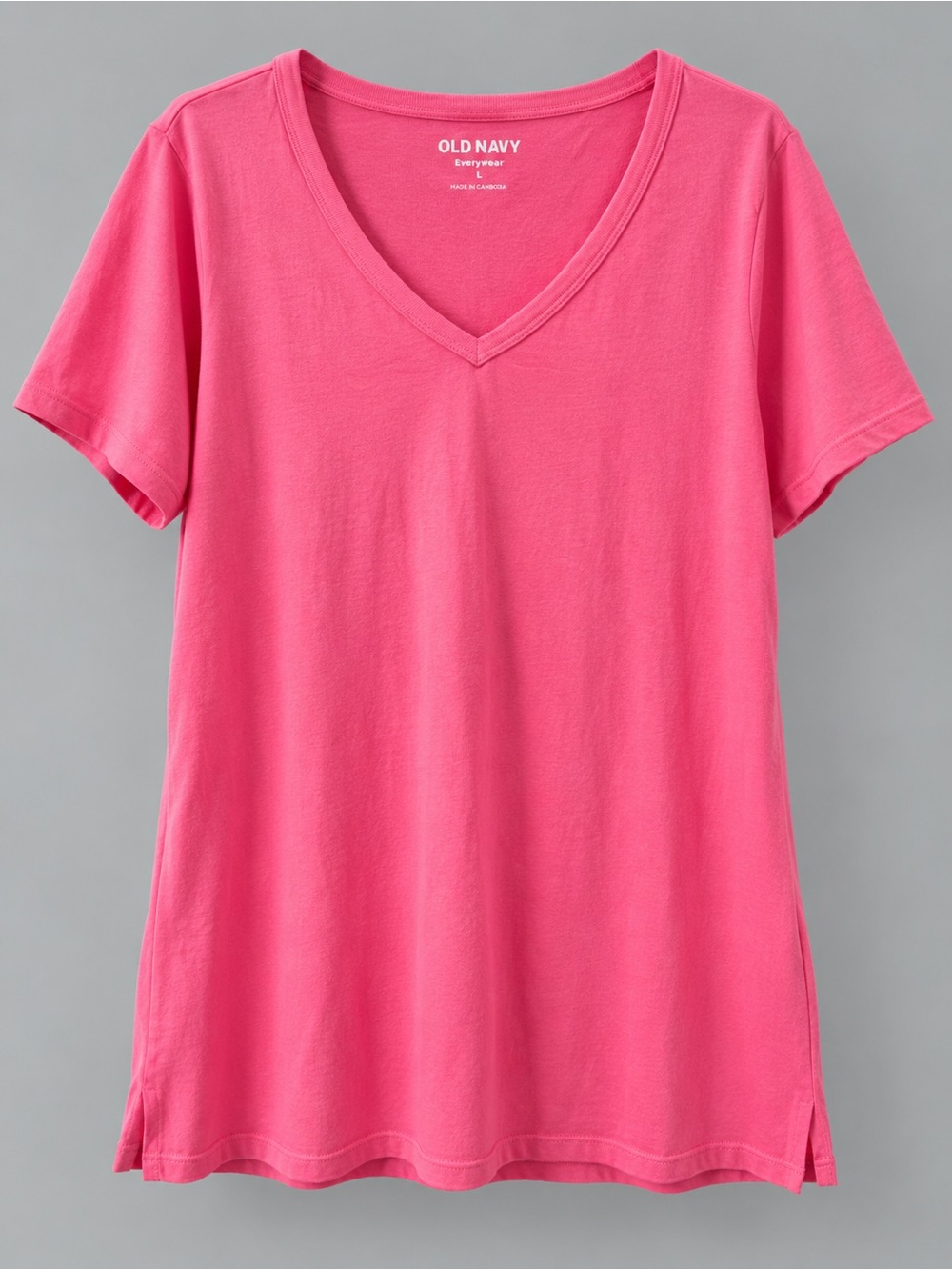 Old Navy EveryWear Pink V-Neck Short Sleeve T-Shirt Large